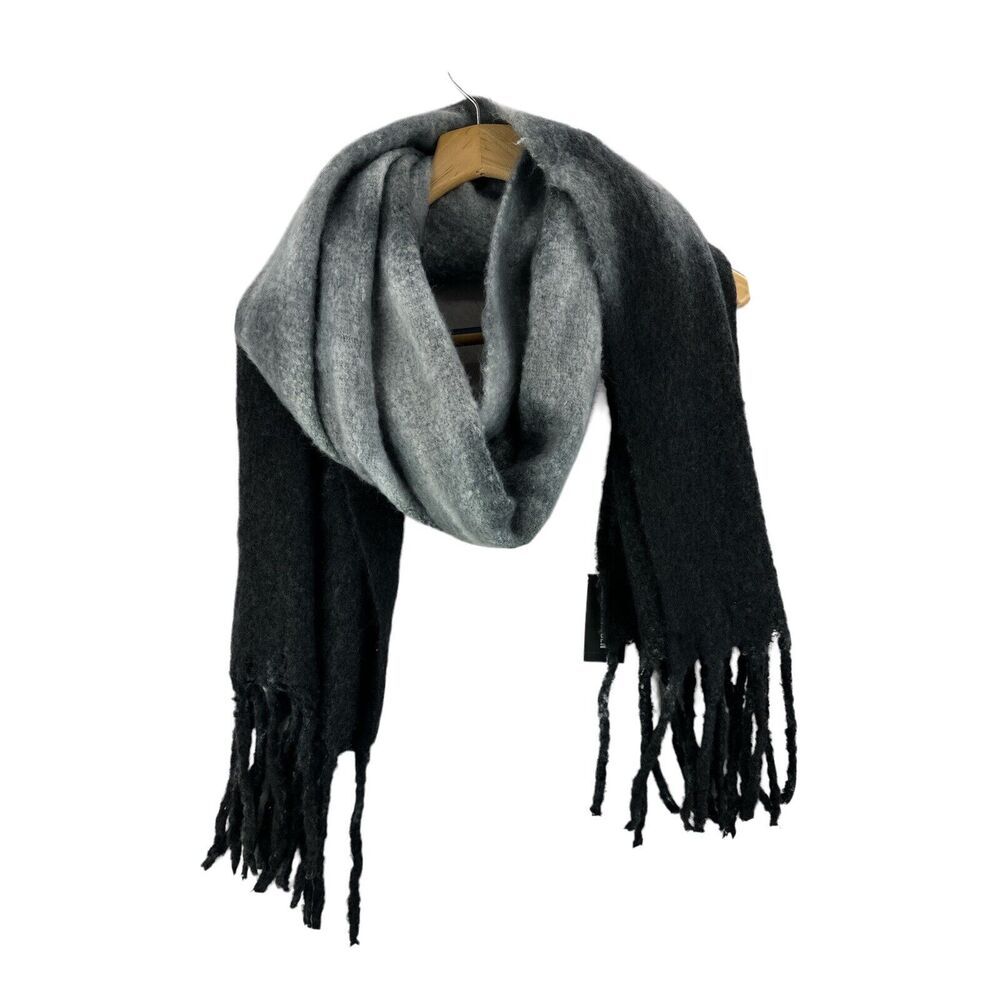 Steve Madden, Tie-Dyed Scarf, Black/Gray, MSRP $52.00
